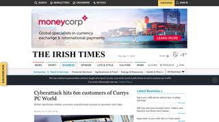 
                            9. Cyberattack hits 6m customers of Currys PC World - The Irish Times