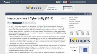 
                            4. Cyberbully (2011) / Headscratchers - TV Tropes