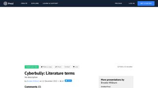 
                            8. Cyberbully: Literature terms by Brooke Wilburn on Prezi