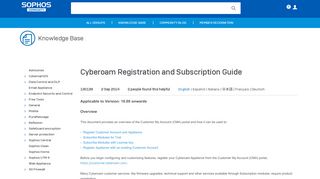 
                            9. Cyberoam Registration and Subscription Guide - Sophos Community
