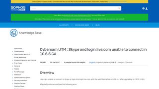 
                            6. Cyberoam UTM : Skype and login.live.com unable to connect in 10.6.6 ...