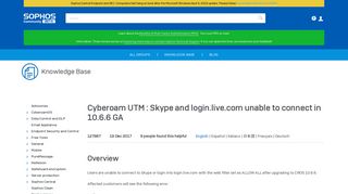 
                            9. Cyberoam UTM : Skype and login.live.com unable to connect in 10.6.6 ...