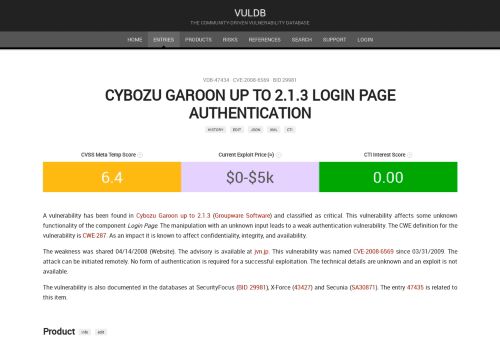
                            13. Cybozu Garoon up to 2.1.3 Login Page unknown vulnerability [CVE ...