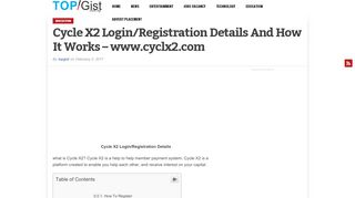 
                            1. Cycle X2 Login/Registration Details And How It Works - www.cyclx2.com