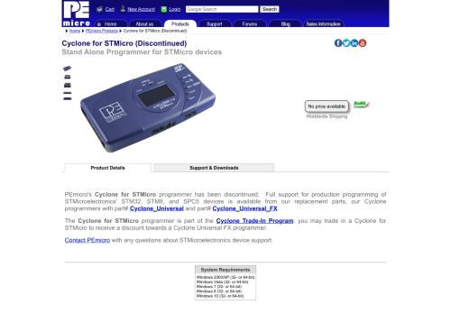 
                            12. Cyclone for STMicro (Discontinued) | Stand Alone Programmer for ...