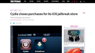 
                            5. Cydia closes purchases for its iOS jailbreak store - The Verge