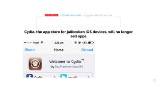 
                            10. Cydia, the app store for jailbroken iOS devices, will no longer sell apps ...