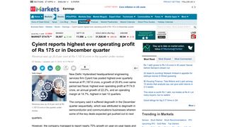 
                            9. Cyient Q3 result: Cyient reports highest ever operating profit of Rs 175 ...