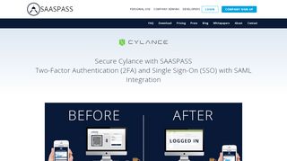 
                            11. Cylance Multi Factor Authentication MFA Single Sign On SSO SAML