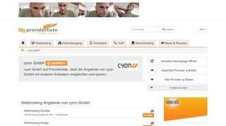 
                            2. cyon GmbH im Webhosting und Internet Vergleich - providerliste.ch