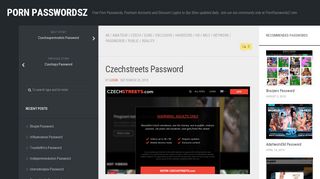 
                            1. Czechstreets Password – Porn PasswordsZ