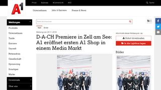 
                            6. D-A-CH Premiere in Zell am See: A1 eröffnet ersten A1 Shop in einem ...