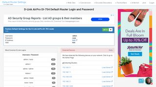 
                            2. D-Link AirPro DI-754 Default Router Login and Password - Clean CSS