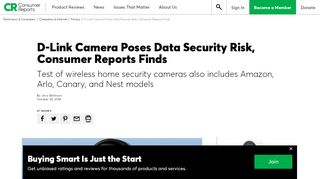 
                            8. D-Link Camera Poses Data Security Risk, Consumer Reports Finds ...