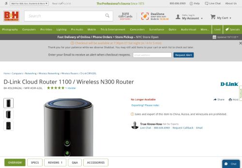 
                            11. D-Link Cloud Router 1100 / Wireless N300 Router DIR-626L B&H