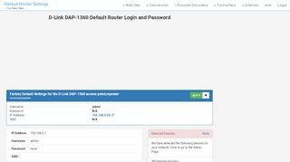 
                            6. D-Link DAP-1360 Default Router Login and Password - Clean CSS