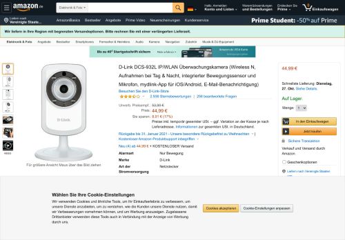 
                            7. D-Link DCS-932L IP/WLAN Überwachungskamera: Amazon.de ...