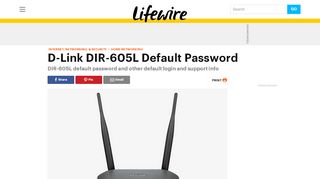 
                            10. D-Link DIR-605L Default Password - Lifewire