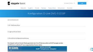 
                            3. D-Link DVG-5121SP - Konfigurationsanleitung für Ihr Telefon - sipgate ...