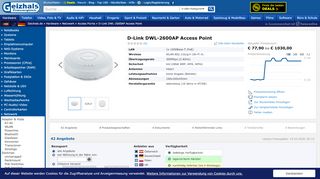 
                            13. D-Link DWL-2600AP Access Point ab € 77,48 (2018 ... - Geizhals
