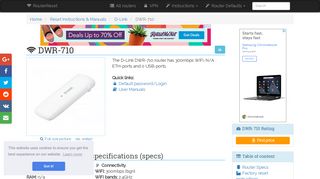 
                            3. D-Link DWR-710 Default Password & Login ... - Router-Reset.com