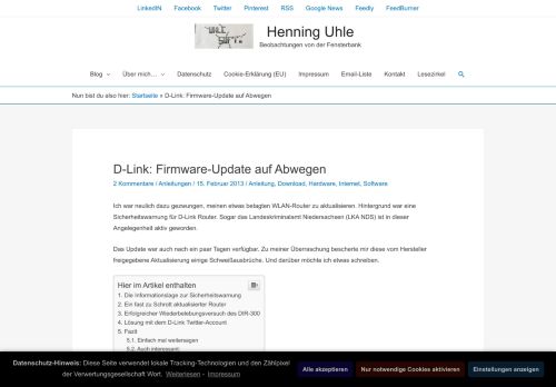 
                            13. D-Link: Firmware-Update auf Abwegen - Henning Uhle