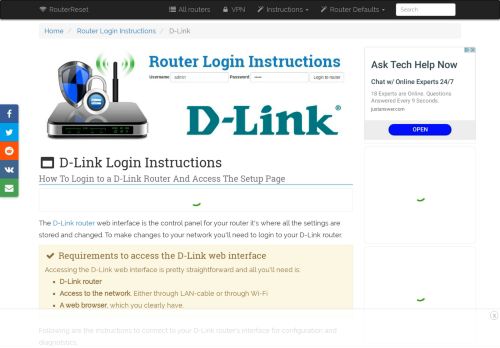 
                            13. D-Link Login: How to Access the Router Settings | RouterReset