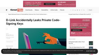 
                            10. D-Link Private Code-Signing Keys Leaked | Threatpost | The first stop ...