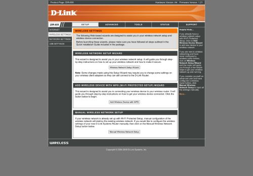 
                            1. D-LINK SYSTEMS, INC. | WIRELESS ROUTER : Setup / Wireless Wizard