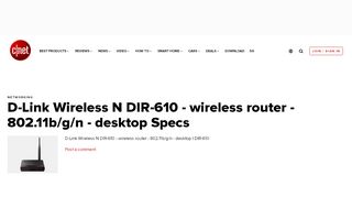 
                            13. D-Link Wireless N DIR-610 - wireless router - 802.11b/g/n - desktop ...