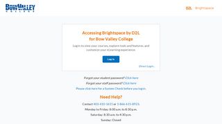 
                            1. D2L Login Page - Bow Valley College