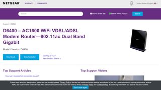 
                            4. D6400 | Product | Support | NETGEAR