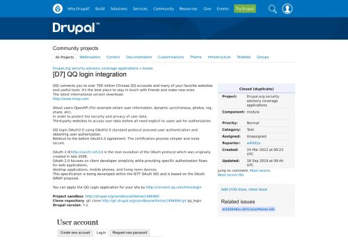 
                            10. [D7] QQ login integration [#1497394] | Drupal.org