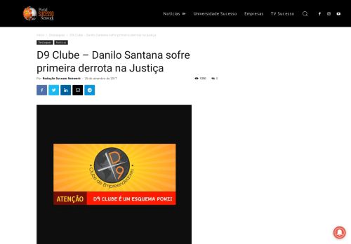 
                            13. D9 Clube - Danilo Santana sofre primeira derrota na Justiça - Revista ...