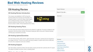 
                            11. D9 Hosting Review - Bad Web Hosting Reviews