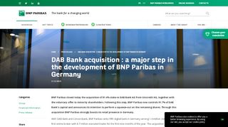 
                            5. DAB Bank acquisition : a major step in the development of BNP ...