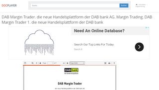 
                            6. DAB Margin Trader. die neue Handelsplattform der DAB bank AG ...
