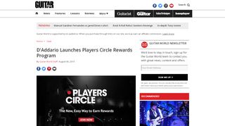 
                            9. D'Addario Launches Players Circle Rewards Program | Guitarworld