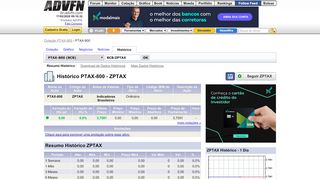 
                            13. Dados Históricos PTAX-800 - ZPTAX | Ações Indicadores Brasileiros ...