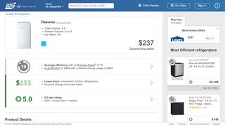 
                            7. Daewoo Refrigerator - Energy Score 88/100 - FR-044RCNW