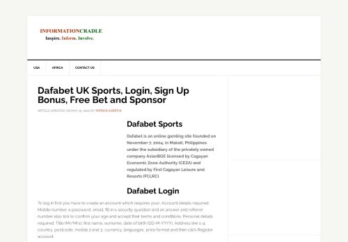 
                            12. Dafabet UK Sports, Login, Sign Up Bonus, Free Bet and Sponsor