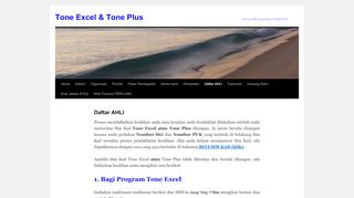 
                            9. Daftar AHLI | Tone Excel & Tone Plus