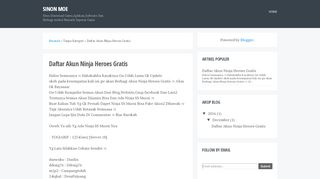 
                            4. Daftar Akun Ninja Heroes Gratis - Sinon Moe