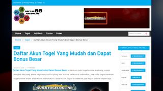 
                            12. Daftar Akun Togel Yang Mudah dan Dapat Bonus Besar di Agen Togel