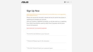 
                            9. Daftar ASUS - ASUS Account Login