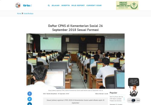 
                            12. Daftar CPNS di Kementerian Sosial 26 September 2018 Sesuai ...