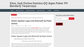 
                            5. Daftar Jppoker Login Link Alternatif Jp poker Online