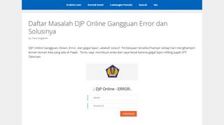 
                            5. Daftar Masalah DJP Online Gangguan Error dan Solusinya