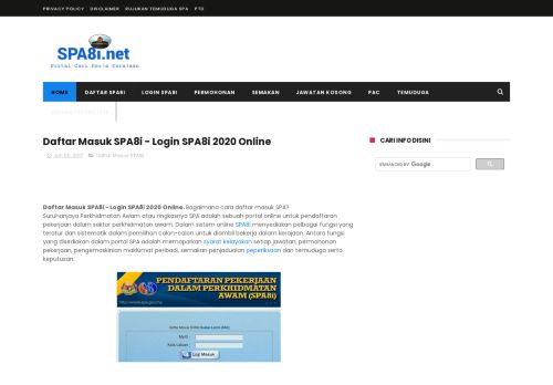 
                            8. Daftar Masuk SPA8i - Login SPA8i Online - Portal SPA8i - ...