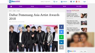 
                            6. Daftar Pemenang Asia Artist Awards 2018 - Tribunnews.com